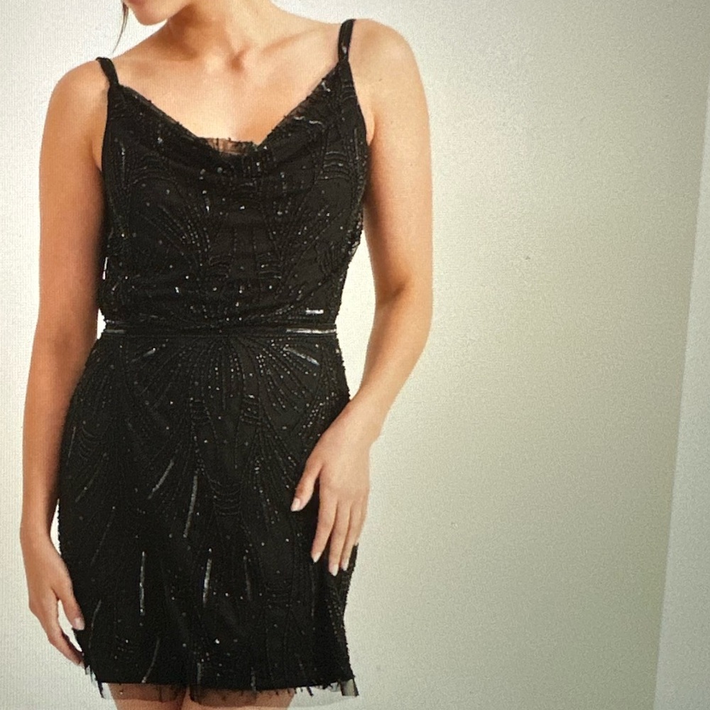 “Lisa Beaded Mini Dress”